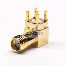 SMA Right Angle PCB Socket Receptacle Through Hole Gold Plating SMA Right Angle PCB Socket Receptacle Through Hole Gold Plating