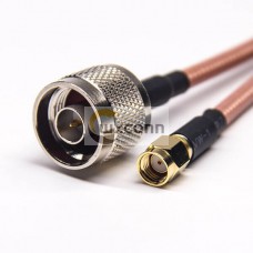 RF Coaxial Cable Assembly N Type Straight Male to RP SMA Straight Male for RG142 Cable RF Coaxial Cable Assembly N Type Straight Male to RP SMA Straight Male for RG142 Cable