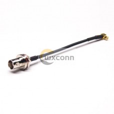 BNC to Cable rear Panel Mount Female Waterproof to MCX Right Angled with RG174 BNC to Cable rear Panel Mount Female Waterproof to MCX Right Angled with RG174