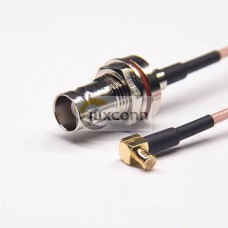BNC Connector Cable 180 Degree Female Front Bulkhead Waterproof to MCX Male Angled with RG316 BNC Connector Cable 180 Degree Female Front Bulkhead Waterproof to MCX Male Angled with RG316