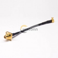 SMA Cables Straight Female 4 Holes Flange to MCX Plug Male Angled with RG174