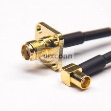 MCX Female Cable 90 Degree to SMA Female Straight Panel Mount with RG316