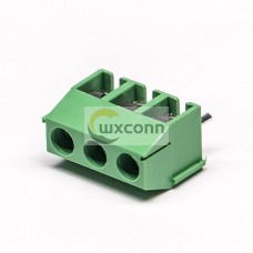 PCB Mount Screw Terminal Block Connector 3pin Straight  Green Through Hole