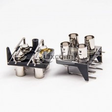 BNC Connector Socket 2x2 Angled Coaxial PCB Mount