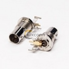 BNC Connector Right Angle Bulkhead Female for PCB Mount