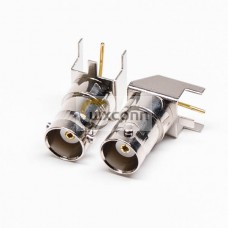 BNC Connector Female RF Connector Angled Through Hole for PCB BNC Connector Female RF Connector Angled Through Hole for PCB