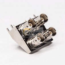 BNC Coax Connectors 2*2 Female 90 Degree Through Hole for PCB Mount BNC Coax Connectors 2*2 Female 90 Degree Through Hole for PCB Mount