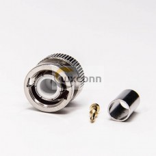 BNC Male Connector 180 Degree Plug Crimp Type for RG58 Coaxial Cable BNC Male Connector 180 Degree Plug Crimp Type for RG58 Coaxial Cable