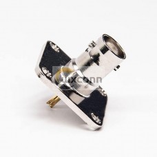 BNC Flange Mount 4 Hole Female Connector Solder Type BNC Flange Mount 4 Hole Female Connector Solder Type