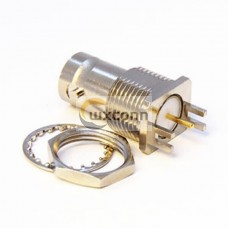 BNC Connector for HD SDI 75Ohm PCB Female 180° Fornt Bulkhead Edge Mount 1.6mm Nickel Plating BNC Connector for HD SDI 75Ohm PCB Female 180° Fornt Bulkhead Edge Mount 1.6mm Nickel Plating