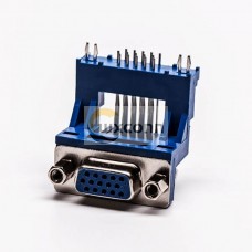 D sub Staking Blue Female Degree Elevated Though Hole for PCB Mount D sub Staking Blue Female Degree Elevated Though Hole for PCB Mount