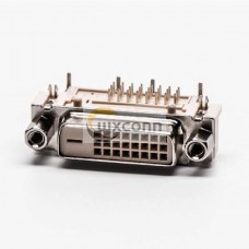DVI 24+1 Female Nut R/A Connector Though Hole for PCB Mount DVI 24+1 Female Nut R/A Connector Though Hole for PCB Mount