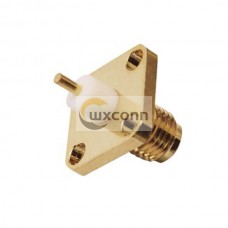 SMA Coaxial Connector Female Straight Square Flange for Panel Mount