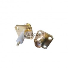 SMA Connector Straight Jack 4Hole Flange Epoxy Captivated for Panel with Extended PTFE SMA Connector Straight Jack 4Hole Flange Epoxy Captivated for Panel with Extended PTFE