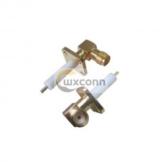 Flange Mount SMA Connector 90° Receptacle Square Flange with Extended PTFE