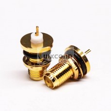 SMA Waterproof  Female 180 Degree Bulkhead Mount Solder Type for Cable