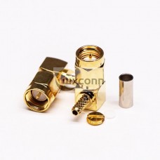 SMA Crimp Plug Right Angled Gold Plating for Coaxial Cable SMA Crimp Plug Right Angled Gold Plating for Coaxial Cable