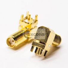 SMA Right Angle Female Connector Through Hole for PCB Munt SMA Right Angle Female Connector Through Hole for PCB Munt