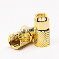 SMA Straight Male Connector Plate Edge Mount for PCB Mount with Knurl