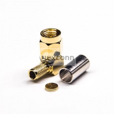 Male 90 Degree SMA Connector Right Angled Crimp Type for RG58 Cable Male 90 Degree SMA Connector Right Angled Crimp Type for RG58 Cable