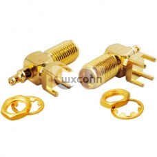 SMA Connector PCB Mount Right Angle Female Solder Type
