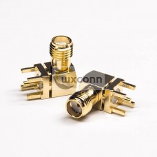 SMA 90 Degree Jack Connector Through Hole for PCB Mount SMA 90 Degree Jack Connector Through Hole for PCB Mount