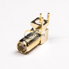 SMA Connector Right Angled Through Hole Gold Plating Panel Mount