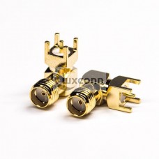 SMA Connector Right Angled Female Through Hole PCB Mount 50 Ohm SMA Connector Right Angled Female Through Hole PCB Mount 50 Ohm
