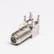 2pcs F Connector Coaxial Female 90 Degree Through Hole for PCB Mount 2pcs F Connector Coaxial Female 90 Degree Through Hole for PCB Mount