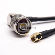 N Type Cable Male Angled to SMA RP Male Straight Cable with RG223 RG58 N Type Cable Male Angled to SMA RP Male Straight Cable with RG223 RG58