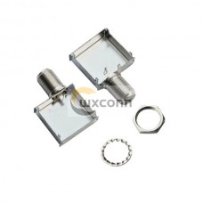 F Connector to Coaxial RF Female Angled with Shielding Can F Connector to Coaxial RF Female Angled with Shielding Can