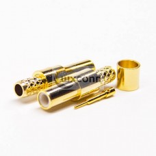 SMB Female Crimp Connector 180 Degree for Cable Gold Plating SMB Female Crimp Connector 180 Degree for Cable Gold Plating