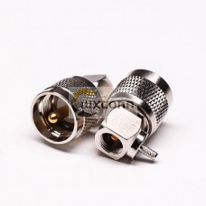 UHF Male Connector Right Angle Gold Plated with Crimp Type RG179 UHF Male Connector Right Angle Gold Plated with Crimp Type RG179