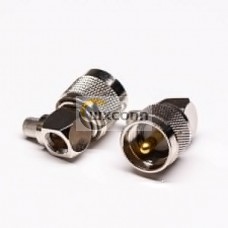 UHF Male Connector 90° Gold Plated Crimp Type for Cable UHF Male Connector 90° Gold Plated Crimp Type for Cable