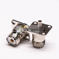UHF Connector Flange Mount Female 4 Hole for Panel Mount UHF Connector Flange Mount Female 4 Hole for Panel Mount