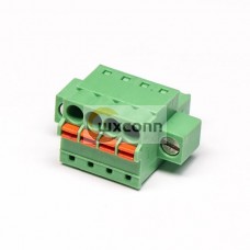 Spring Pluggable PCB Connectors Through Hole Straight Green Connector