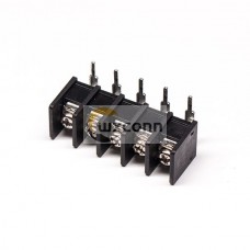 Right Angle Terminal Block Connectors 5pin PCB Mount Black Barrier