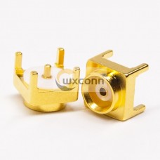 MCX Straight Connector Female Through Hole for PCB Mount Gold Plating MCX Straight Connector Female Through Hole for PCB Mount Gold Plating