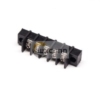 Terminal Barrier strip Current 5pin Straight  Through Hole 2 holes Flange Black Connector