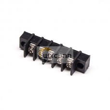 Terminal Barrier strip Current 5pin Straight  Through Hole 2 holes Flange Black Connector