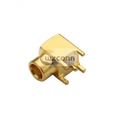 MCX Female RF Coax Connector Angled Through Hole for PCB Mount MCX Female RF Coax Connector Angled Through Hole for PCB Mount