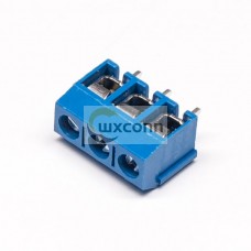 Terminal Block Connector Straight Blue for PCB Mount 3pin Through Hole Terminal Block Connector Straight Blue for PCB Mount 3pin Through Hole