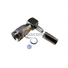 DIN Coax Connector 1.0/2.3 Angled Plug Crimp Type for Cable DIN Coax Connector 1.0/2.3 Angled Plug Crimp Type for Cable