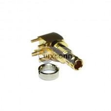 1.0/2.3 Connector Right Angle 75Ω Jack Solder Termination Micro Miniature Bulkhead Fitting for PCB Mount