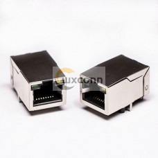 RJ45 Female Connectors 8P8C 180 Degree with LED and Shield RJ45 Female Connectors 8P8C 180 Degree with LED and Shield