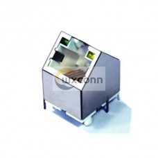 45 Angle RJ45 Connector 8p8c Single Port  PCB  Ethernet Female Shielded With LED