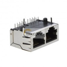 Double RJ45 Connector Right Angle Female Shielded Without LED Double RJ45 Connector Right Angle Female Shielded Without LED