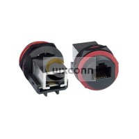 Waterproof Cat5e RJ45 Feed-Thru Coupler Case Side Socket