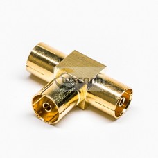 PAL Tee Adapter T Type Connector Gold Plated  Female to Female