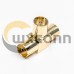 PAL Tee Adapter T Type Connector Gold Plated  Female to Female